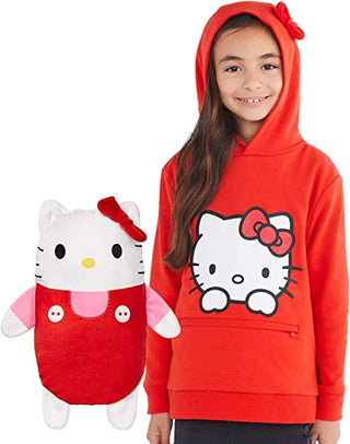Cubcoats Hello Kitty 2 em 1 Transformando Pulôver com Moletom com Capuz e Pelúcia Macia Vermelho