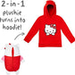 Cubcoats Hello Kitty 2 em 1 Transformando Pulôver com Moletom com Capuz e Pelúcia Macia Vermelho