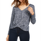 INC International Concepts Top Feminino Shine Twist Front Azul Tamanho XS