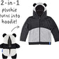 Cubcoats Papo The Panda 2 em 1 com capuz e pelúcia macia, preto e branco, unissex