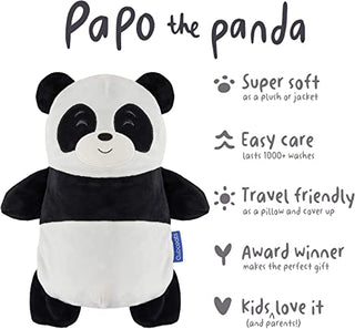 Cubcoats Papo The Panda 2 em 1 com capuz e pelúcia macia, preto e branco, unissex