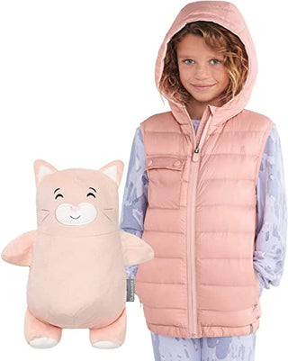 Cubcoats Kali The Kitty 2 em 1 Colete Transformador com Capuz e Pelúcia Macia Rosa