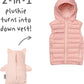 Cubcoats Kali The Kitty 2 em 1 Colete Transformador com Capuz e Pelúcia Macia Rosa