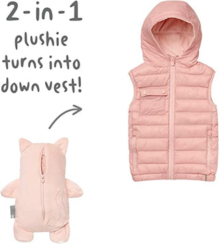 Cubcoats Kali The Kitty 2 em 1 Colete Transformador com Capuz e Pelúcia Macia Rosa