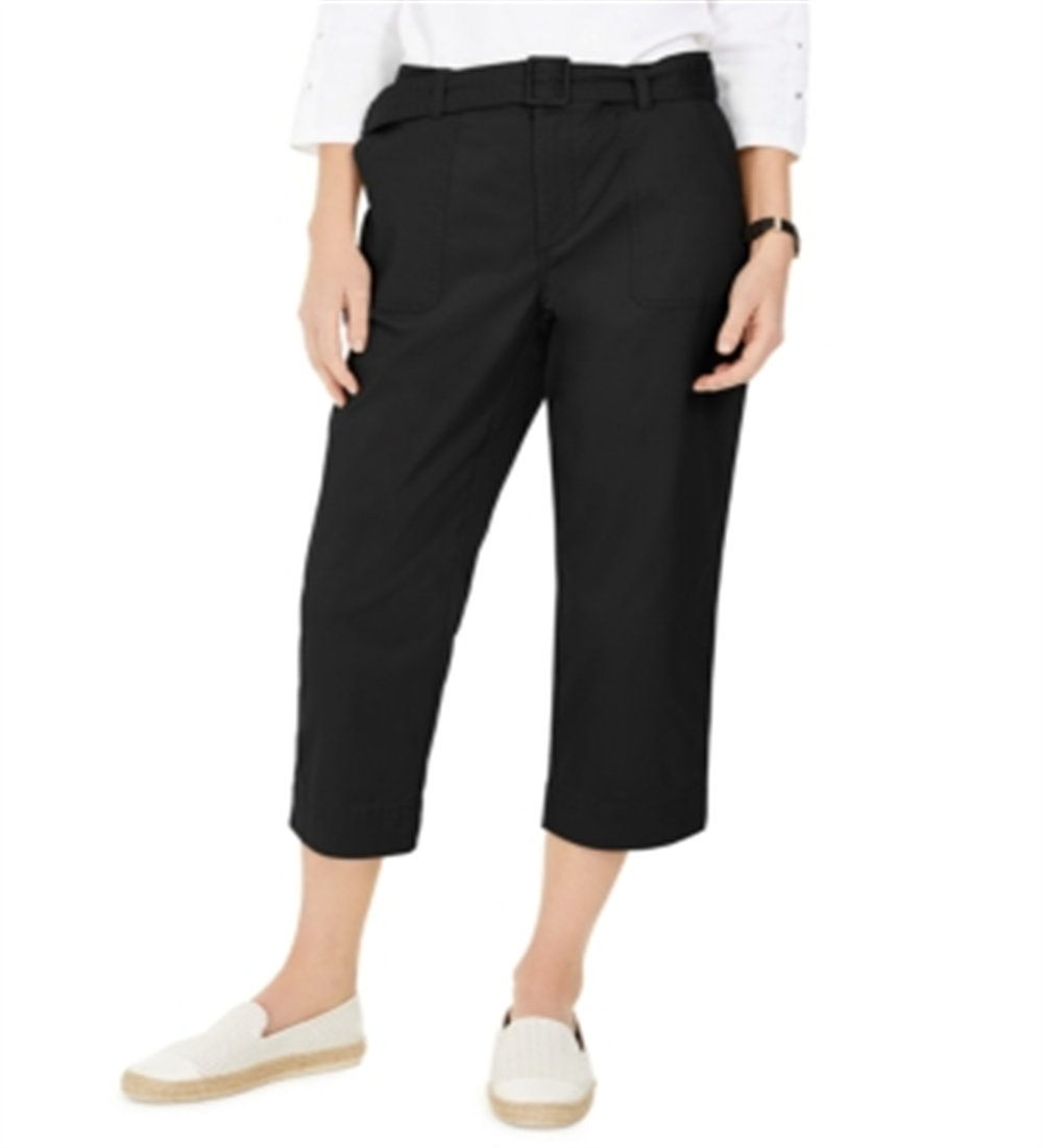 Calça Capri Sarja Feminina Charter Club Preta Tamanho 10