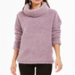 Suéter feminino estilo &amp; co com gola alta e forro de lã sintética sherpa, roxo, tamanho M