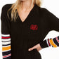 Tommy Hilfiger Suéter Feminino com Logo Bordado e Acabamento Contrastado, Preto, Tamanho X-S