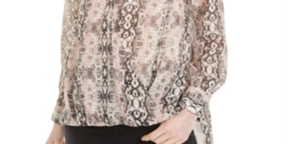 Top feminino Bar III estampado alto e baixo, bege/rosa, tamanho XXS