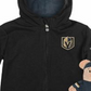 Cubcoats Meninos e Meninas Crianças Vegas Golden Knights 2 em 1 Transformando Moletom com Zíper Completo e Pelúcia Macia Preto Tamanho 2T