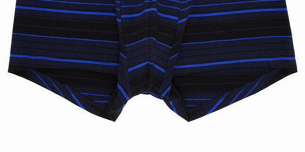 Cueca Boxer Listrada Boss Masculina Tamanho Médio Azul
