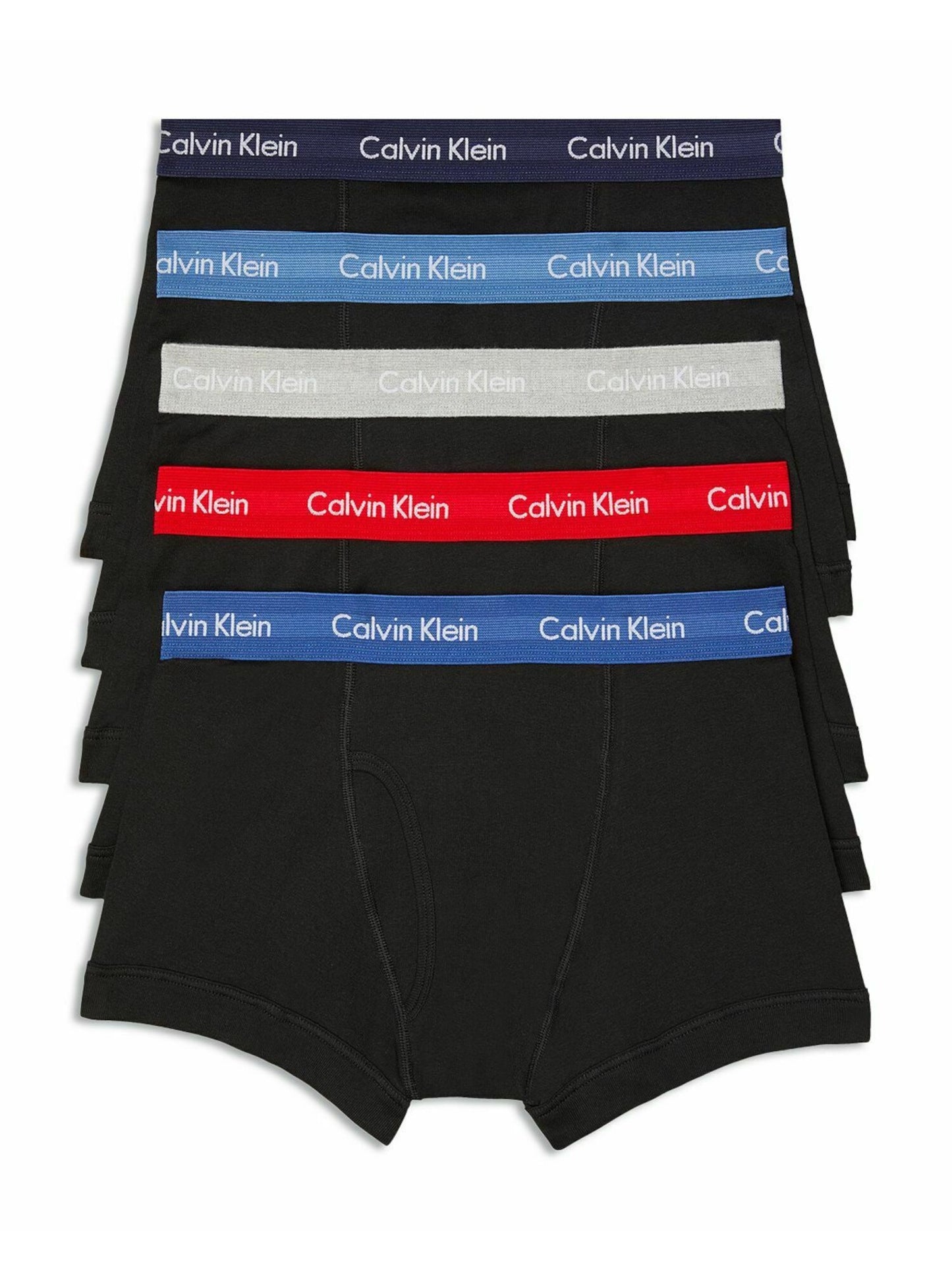 Calvin Klein Masculino Pacote com 5 Calções de Banho Cotton Classics Azul Tamanho Pequeno