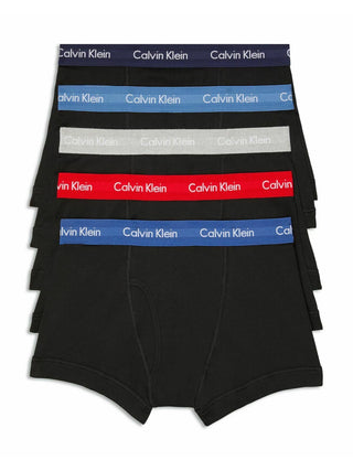 Calvin Klein Masculino Pacote com 5 Calções de Banho Cotton Classics Azul Tamanho Pequeno