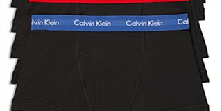 Calvin Klein Masculino Pacote com 5 Calções de Banho Cotton Classics Azul Tamanho Pequeno