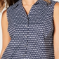 Camisa feminina com estampa de veleiro Charter Club, azul, tamanho 14, pequena