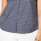 Camisa feminina com estampa de veleiro Charter Club, azul, tamanho 14, pequena