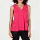 Blusa regata feminina Alfani com decote em V, rosa, tamanho pequeno GG