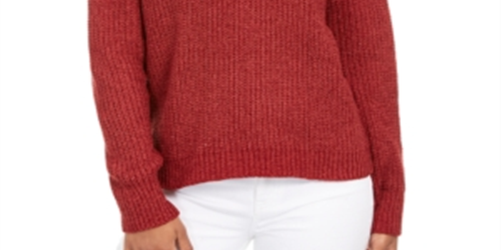 Suéter Hippie Rose Junior's Chenille com decote em V, vermelho, tamanho extragrande