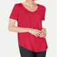 JM Collection Top Feminino com Decote em V e Costas em Treliça Rosa Tamanho Pequeno Médio