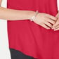 JM Collection Top Feminino com Decote em V e Costas em Treliça Rosa Tamanho Pequeno Médio