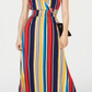Vestido longo listrado com babados INC International Concepts para mulheres, tamanho pequeno, vermelho