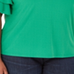 Blusa feminina plus size com mangas franzidas e babados da INC International Concepts, verde, tamanho único