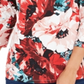 Charter Club Blusa feminina com estampa floral e decote canoa, vermelha, tamanho grande