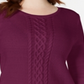 Karen Scott Suéter Feminino de Tricô com Cabo Outono Berry Tamanho XS