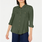 Camisa utilitária Ultra Flirt Junior's Mixed Media Verde Tamanho GG