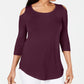 JM Collection Blusa feminina com ombros descobertos, roxa, tamanho pequeno
