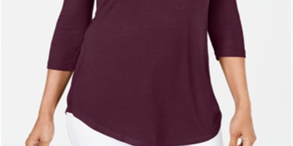 JM Collection Blusa feminina com ombros descobertos, roxa, tamanho pequeno