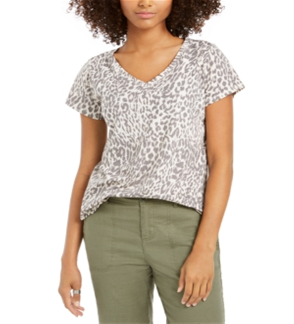 Blusa feminina estilo burnout com estampa animal, marrom, tamanho pequeno P