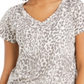 Blusa feminina estilo burnout com estampa animal, marrom, tamanho pequeno P
