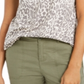 Blusa feminina estilo burnout com estampa animal, marrom, tamanho pequeno P