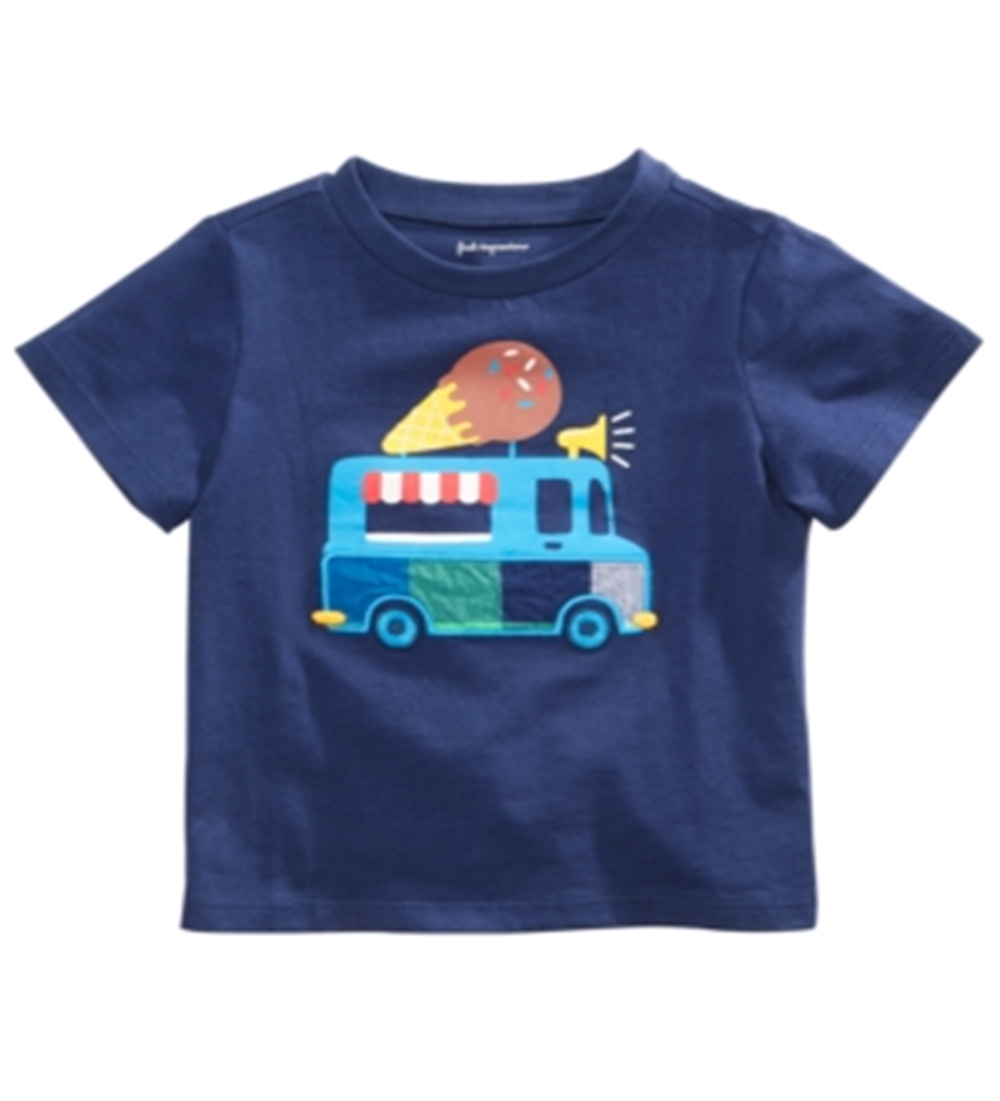 Camiseta infantil First Impressions Baby Boy Cotton Ice Cream Truck Azul Tamanho 18 MOS