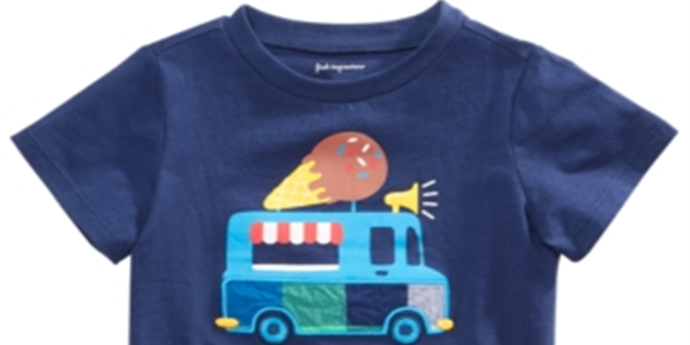 Camiseta infantil First Impressions Baby Boy Cotton Ice Cream Truck Azul Tamanho 18 MOS