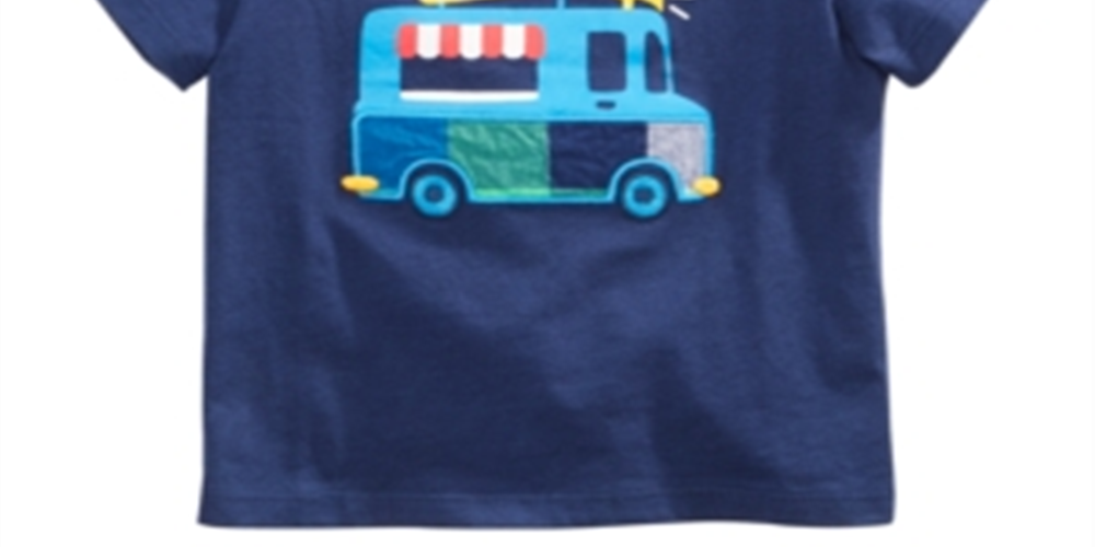 Camiseta infantil First Impressions Baby Boy Cotton Ice Cream Truck Azul Tamanho 18 MOS