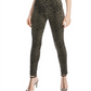 Calça skinny feminina com estampa animal da INC International Concepts, tamanho 2, verde