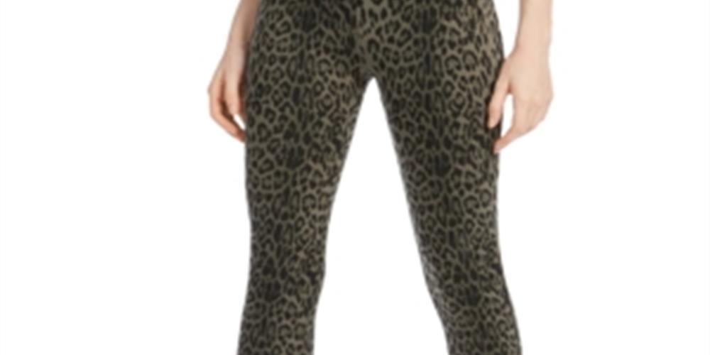 Calça skinny feminina com estampa animal da INC International Concepts, tamanho 2, verde
