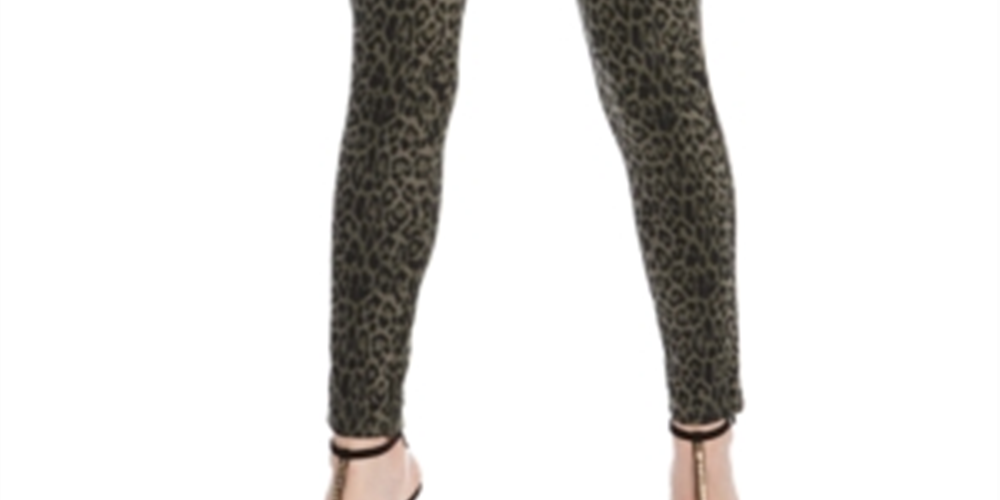 Calça skinny feminina com estampa animal da INC International Concepts, tamanho 2, verde