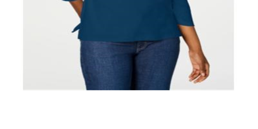 Camisa feminina Karen Scott de algodão com cadarço, verde, tamanho pequeno