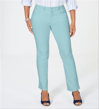 Calça jeans feminina Charter Club Lexington Tummy Control, perna reta, azul, tamanho 10
