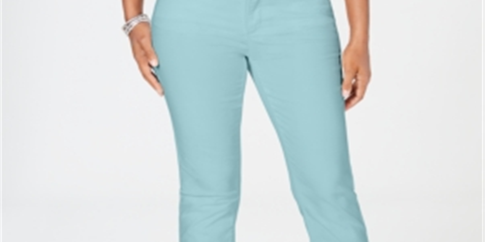 Calça jeans feminina Charter Club Lexington Tummy Control, perna reta, azul, tamanho 10