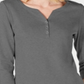 Karen Scott Top Henley de Algodão Feminino Cinza Escuro Tamanho X-S