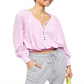 Blusa Prarie Henley Feminina Free People Rosa Tamanho G