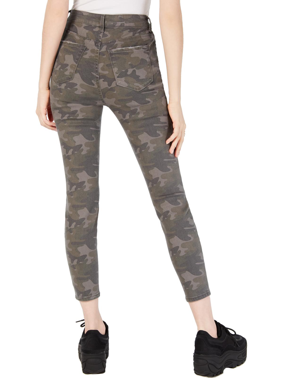 Calça jeans skinny camuflada feminina Vanilla Star, cintura cinza, tamanho 11
