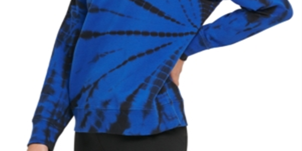 Moletom feminino DKNY Sport Fitness Running Azul Tamanho X-S