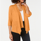 Cardigan feminino Alfani com manga comprida drapeado e aberto, laranja, tamanho pequeno