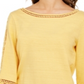 Top de crochê feminino Charter Club com detalhes, amarelo, tamanho X-S