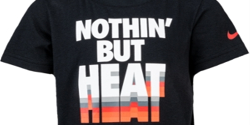 Camiseta Nike Nothing But Heat para meninos, preta, tamanho 6