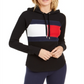Tommy Hilfiger Sport Flag Panel Hoodie Feminino Preto Tamanho P
